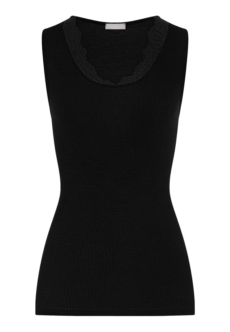 Woolen Lace Tank Top | black 070766-070019