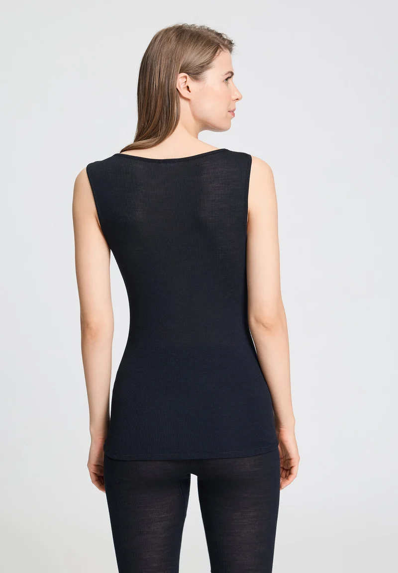 Woolen Lace Tank Top | black 070766-070019