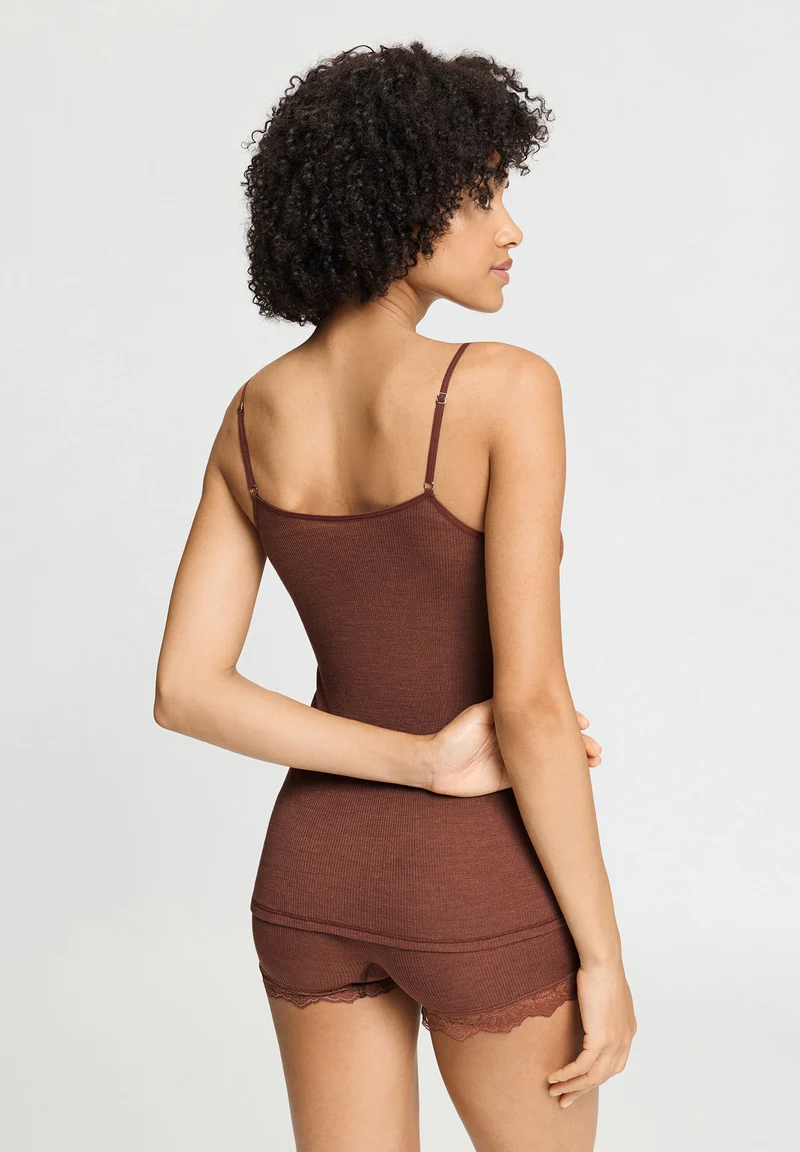 Woolen Lace Spaghetti Top | cinnamon 070765-072790