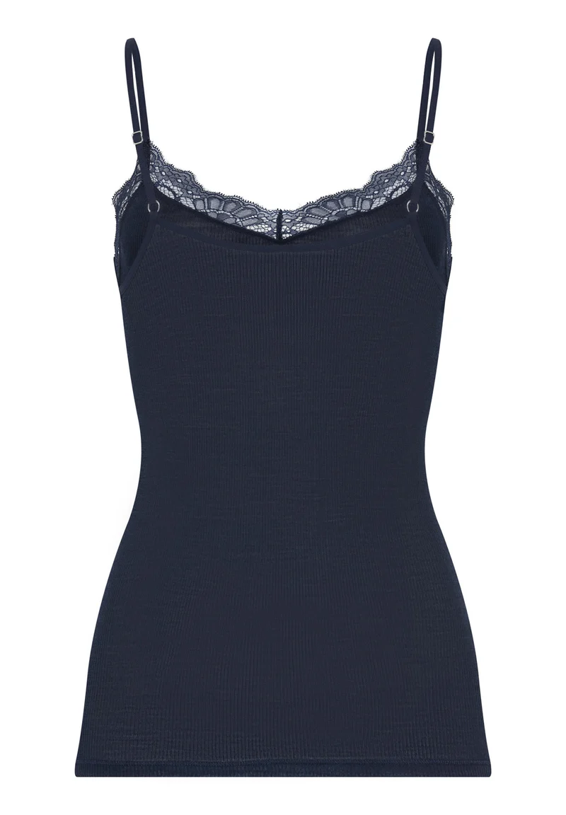Woolen Lace Spaghetti Top | deep navy 070765-071610