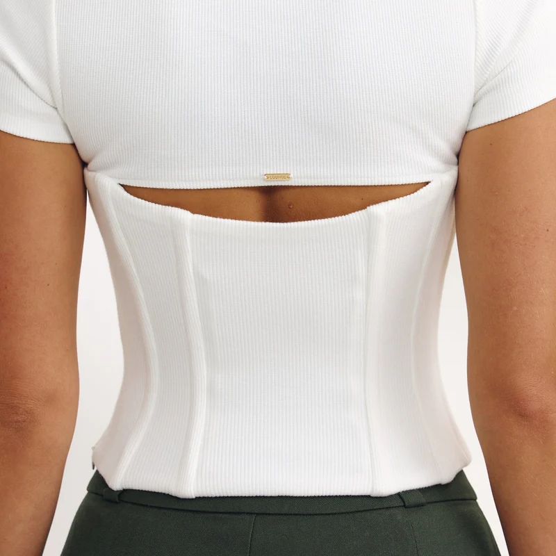 Corset T-Shirt - Off White