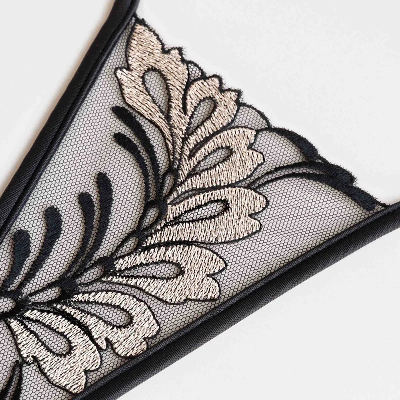 Silver Moon - Mini G-String - Schwarz/Silber