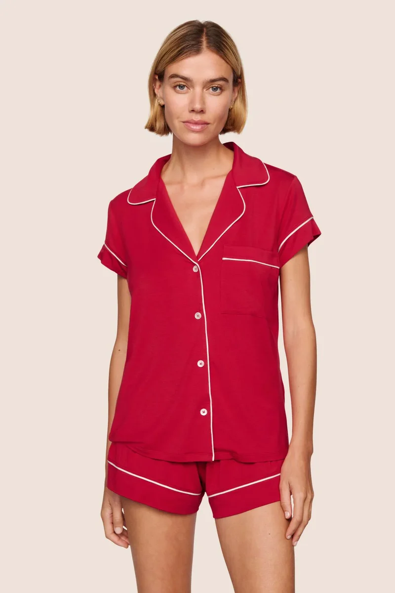 Gisele Shortie PJ Set Holly Red