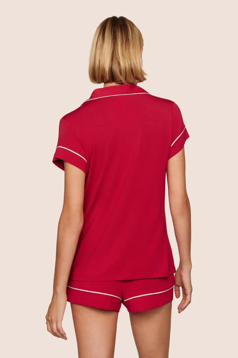 Gisele Shortie PJ Set Holly Red