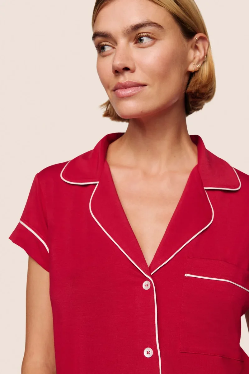 Gisele Shortie PJ Set Holly Red