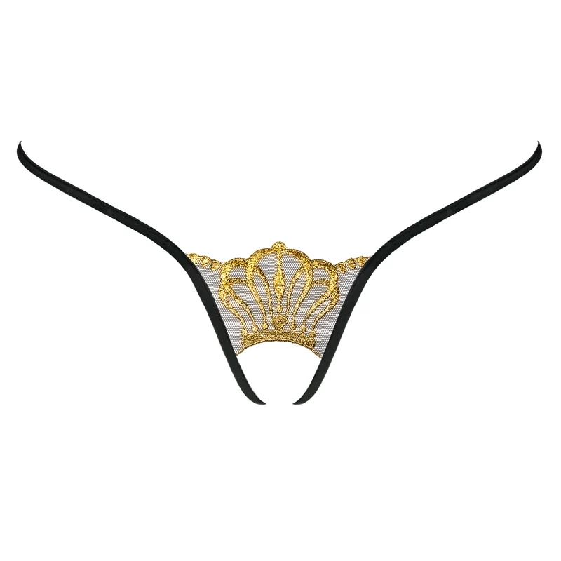 Queen of Love Black - Mini G-String Ouvert