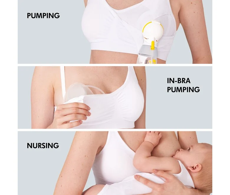 Medela Komfortabler 3-in-1 Still- und Pump-BH, weiß, Gr. L