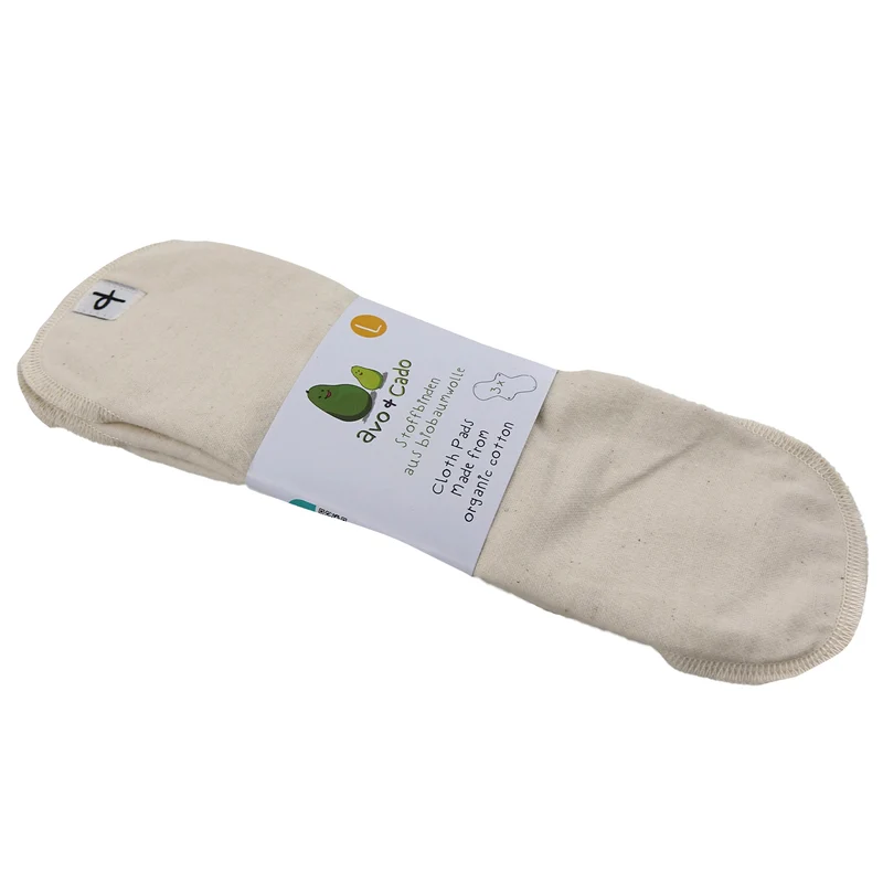 avo+cado Damenbinden (Stoffbinden) aus Bio-Baumwollflanell – 3 Stück