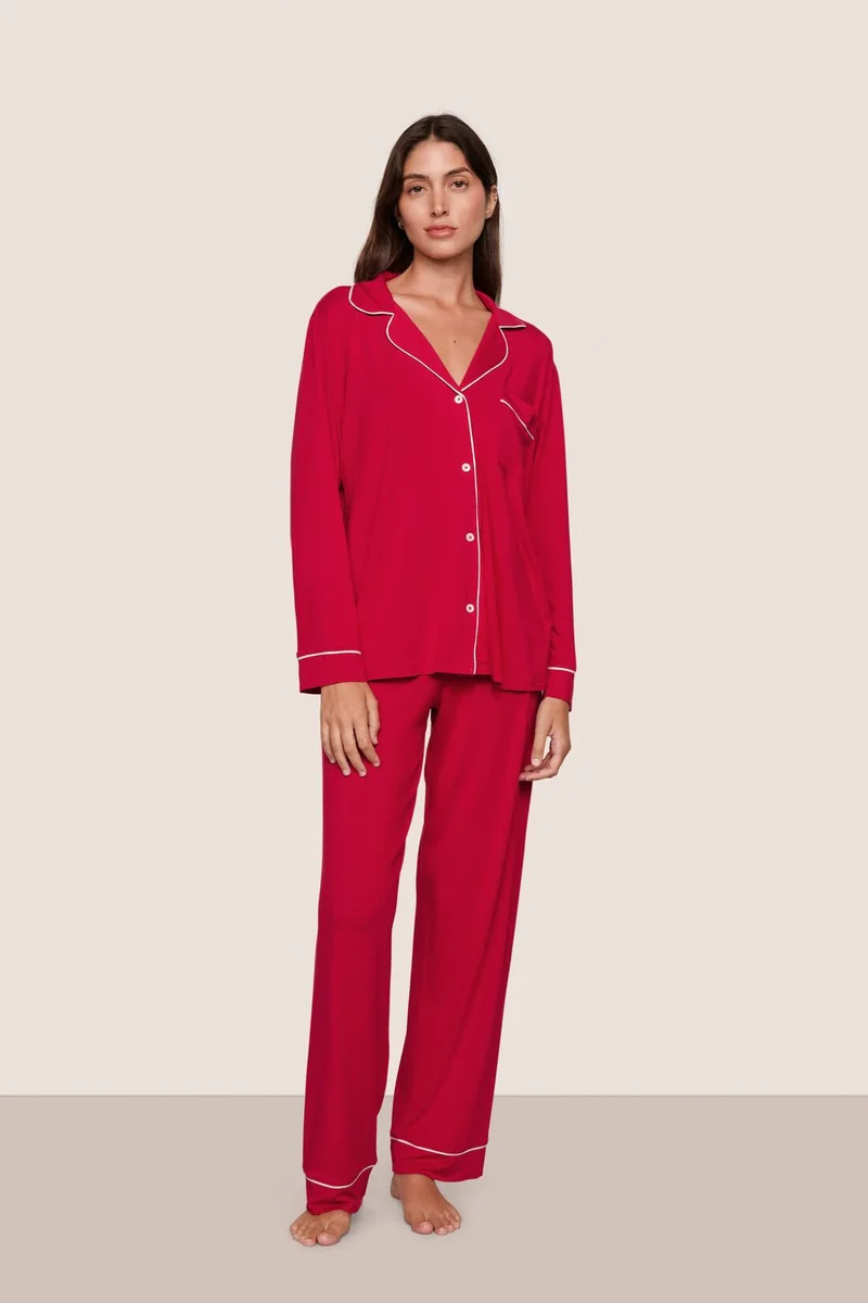 Gisele Long PJ Set Holly Red