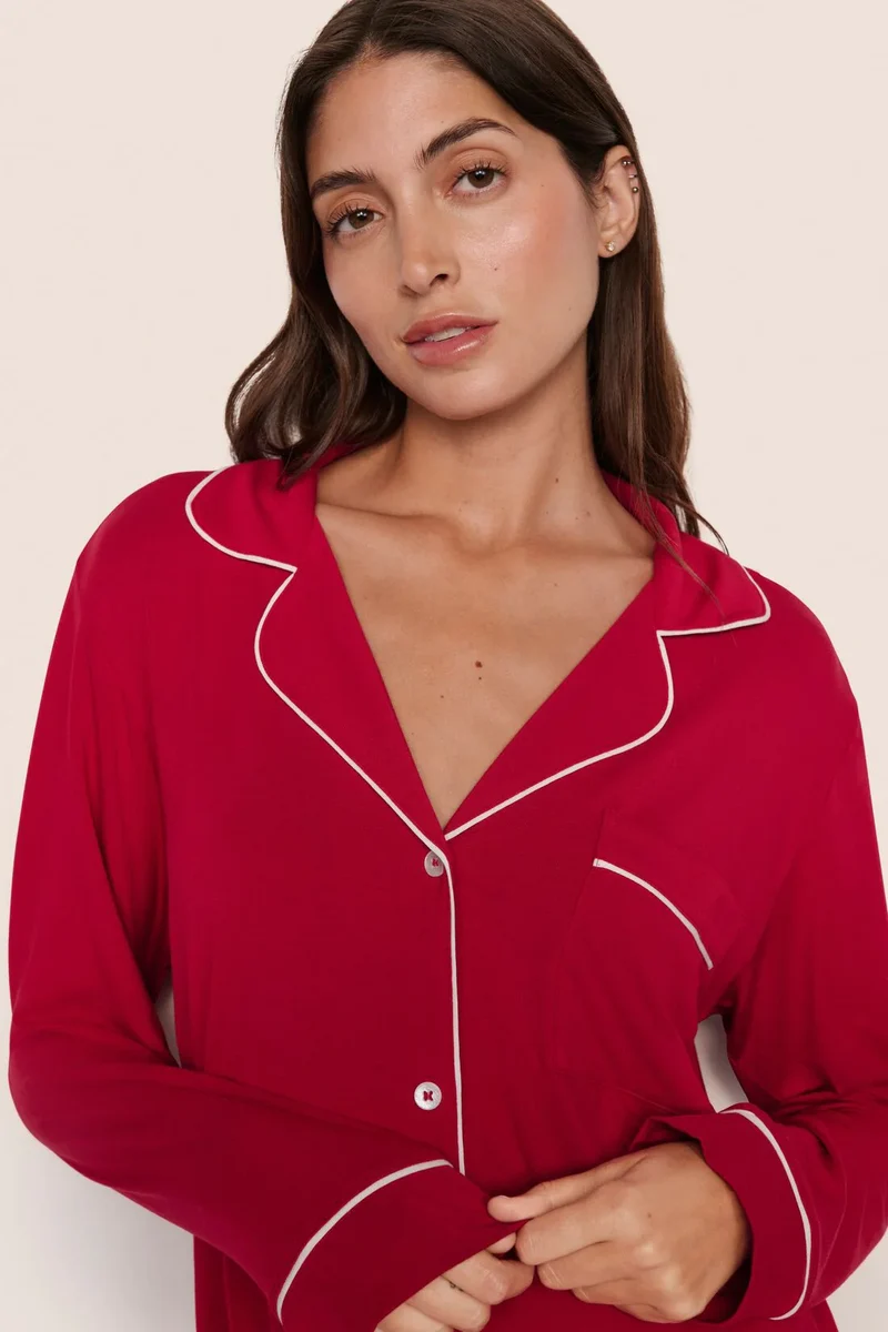 Gisele Long PJ Set Holly Red
