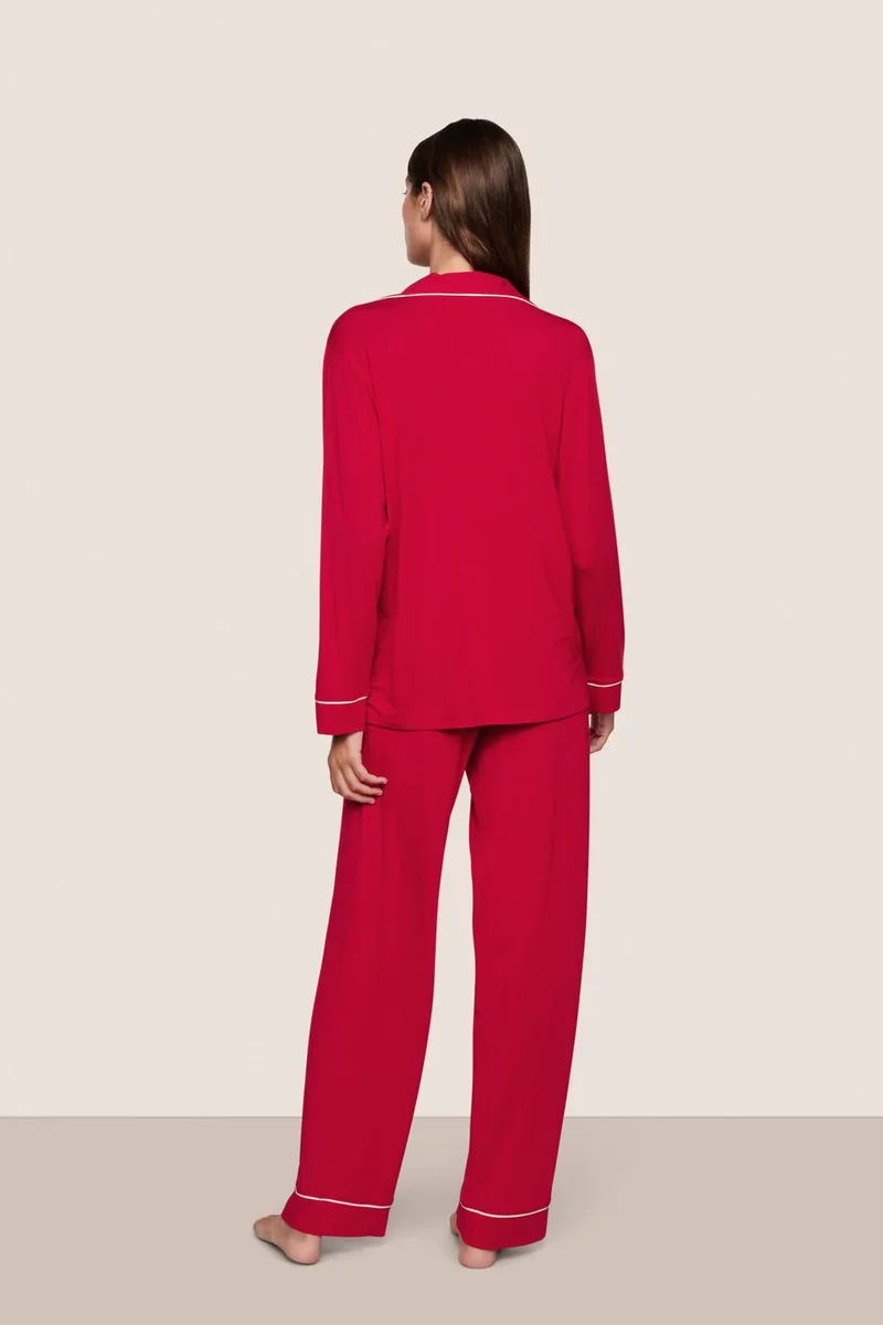 Gisele Long PJ Set Holly Red