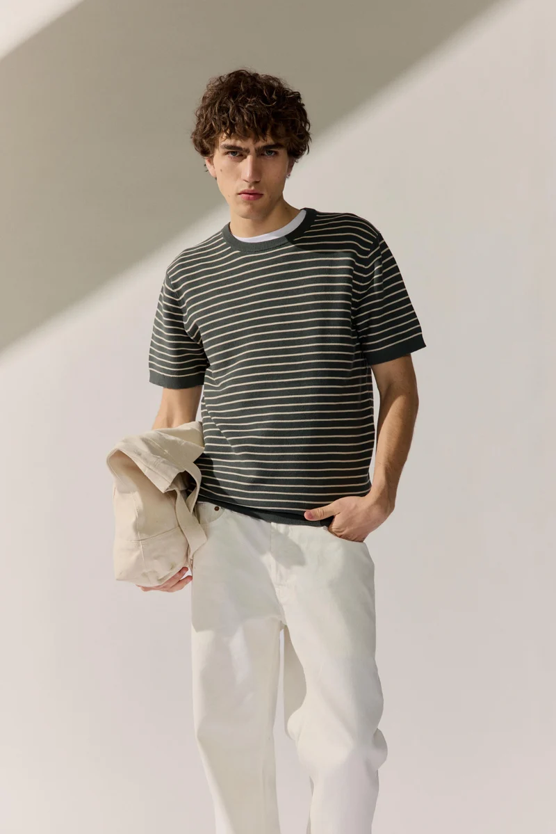 Rundhals Strick Shirt 1/2 Arm