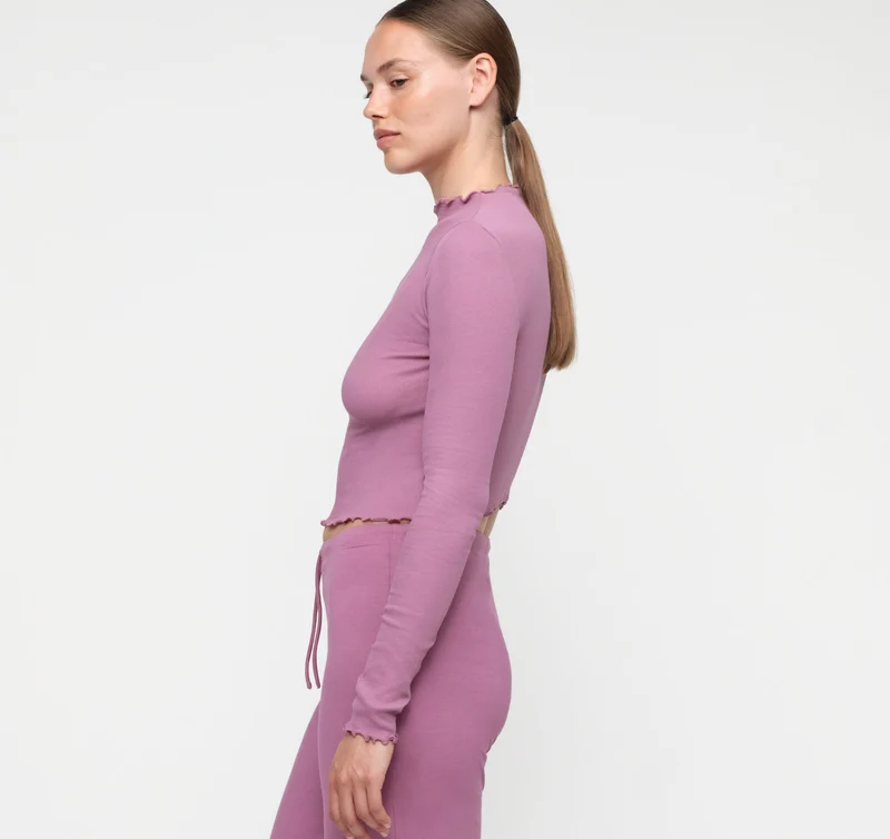 Core Rib Mock Neck Long Sleeve Tee