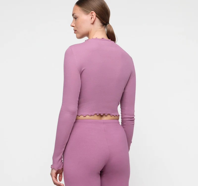 Core Rib Mock Neck Long Sleeve Tee