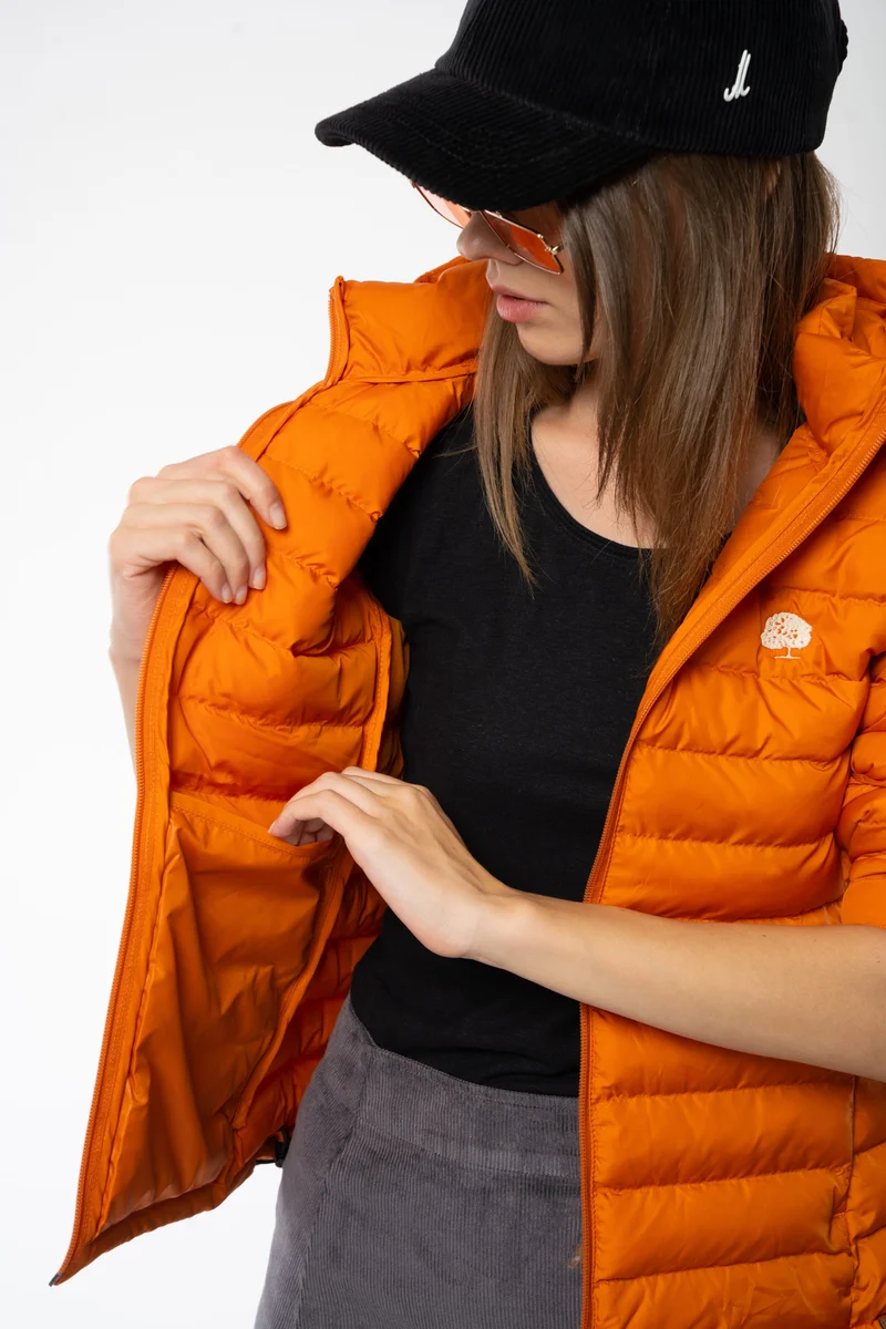 Lange Daunenjacke aus recyceltem Polyester