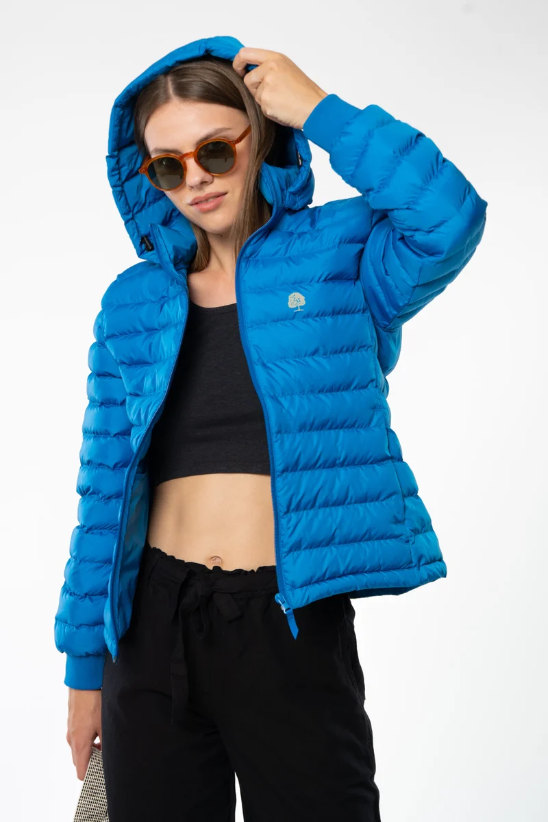 Lange Daunenjacke aus recyceltem Polyester