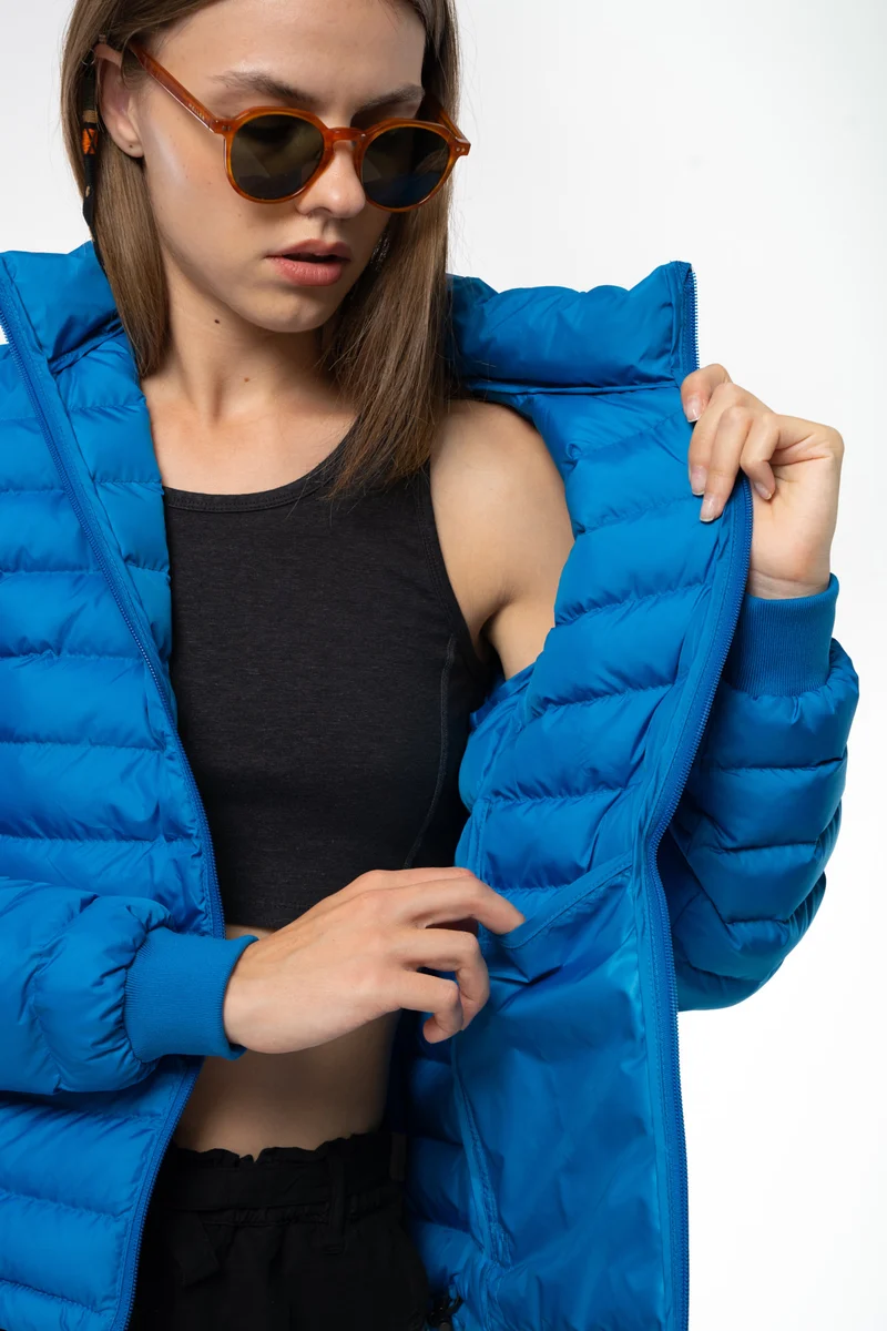 Lange Daunenjacke aus recyceltem Polyester