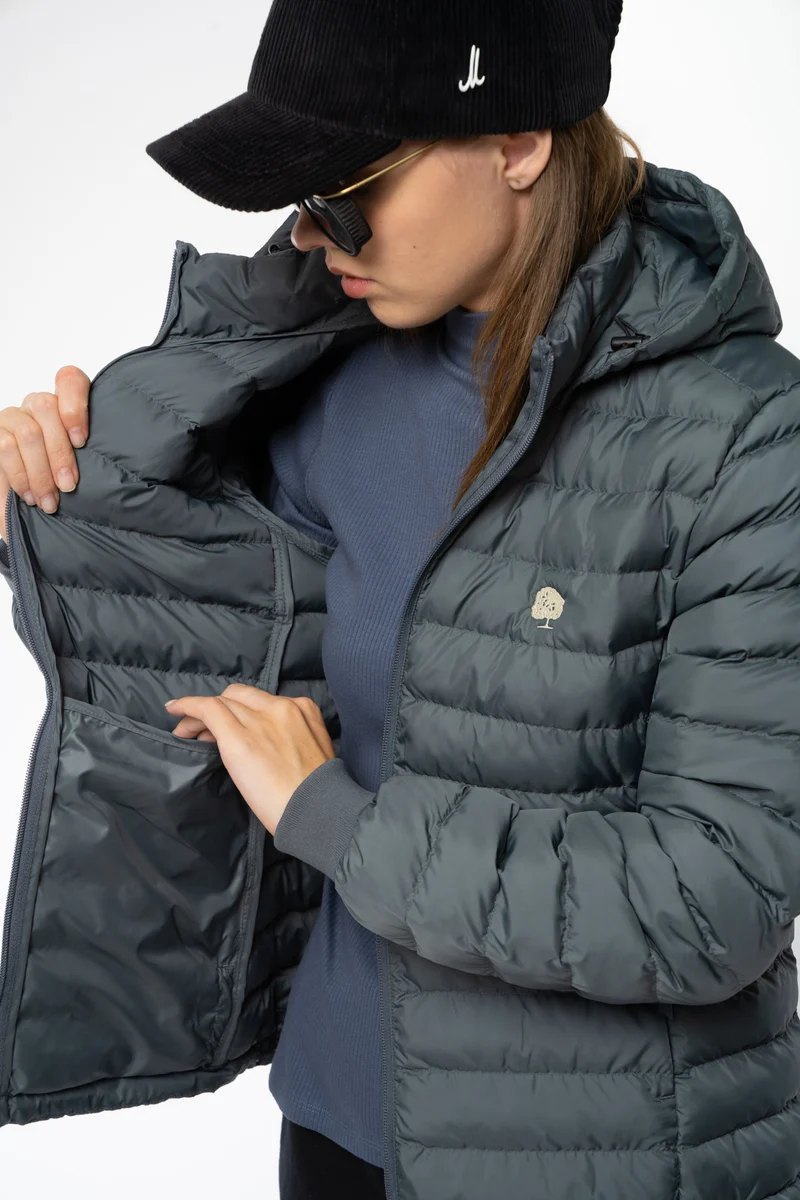 Lange Daunenjacke aus recyceltem Polyester