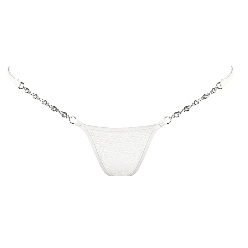 Transparent White - Micro V-String mit Schmuck