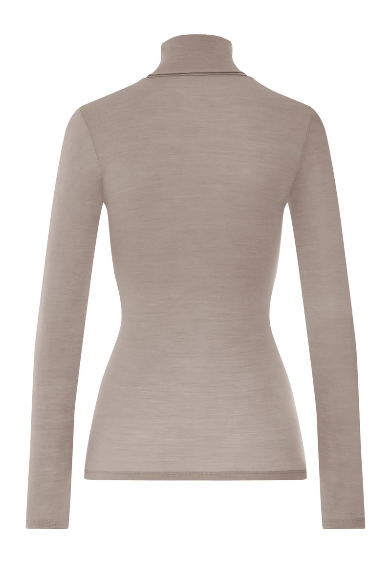 Woolen Silk Turtle-Neck Shirt | rose grey 071423-072335