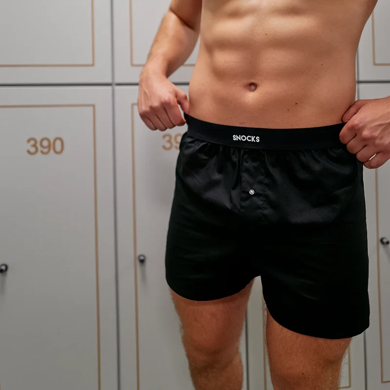 American Boxershorts mit Gummibund | Schwarz