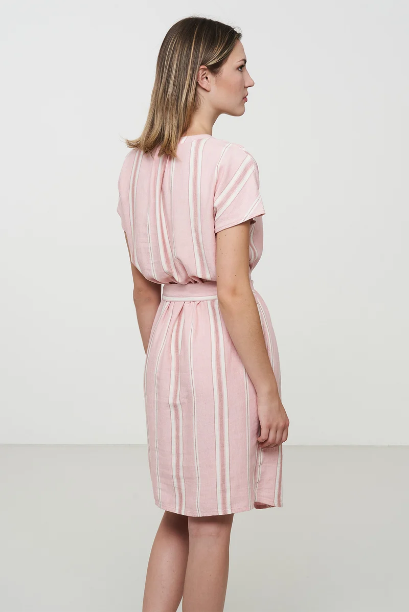 Gestreiftes Kleid aus ECOVERO™