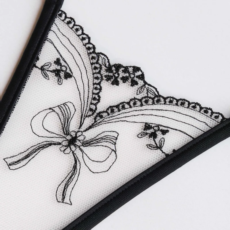 My Love - Micro G-String mit Schmuck - Schwarz