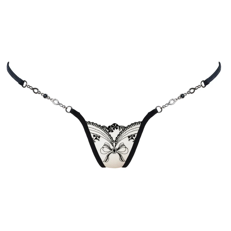My Love - Micro G-String mit Schmuck - Schwarz