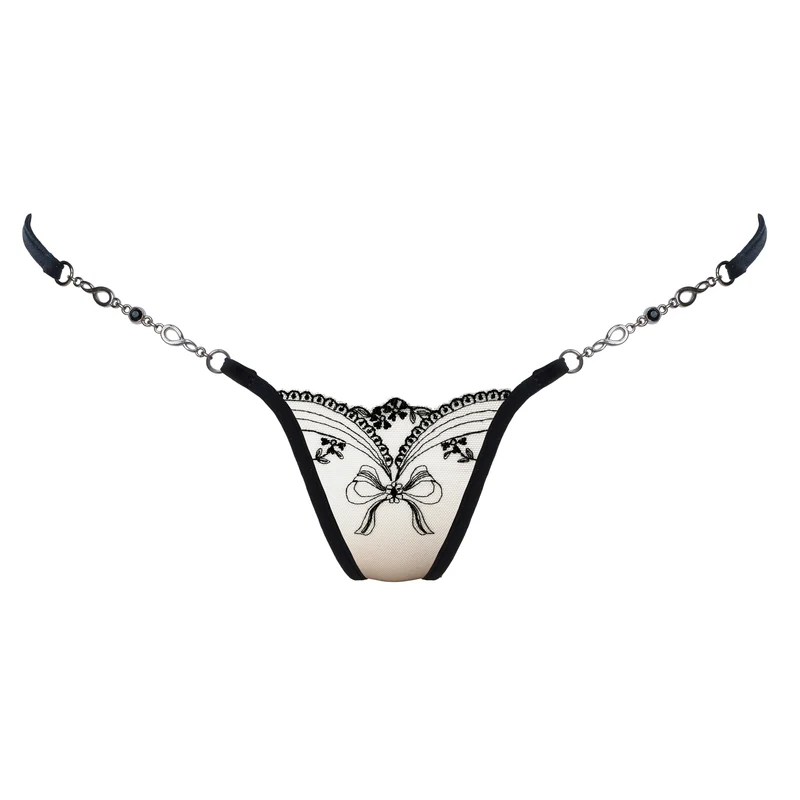My Love - mini G-String mit Schmuck - Schwarz