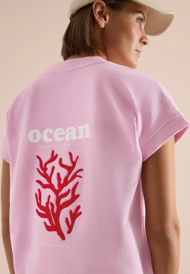 Kurzarm Sweatshirt mit Backprint