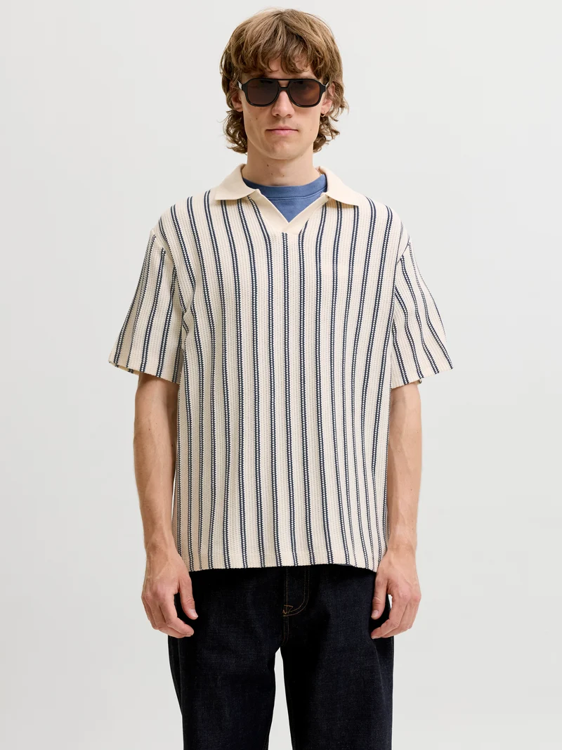 JPRBLUHARRY SS SPLIT NECK POLO SN