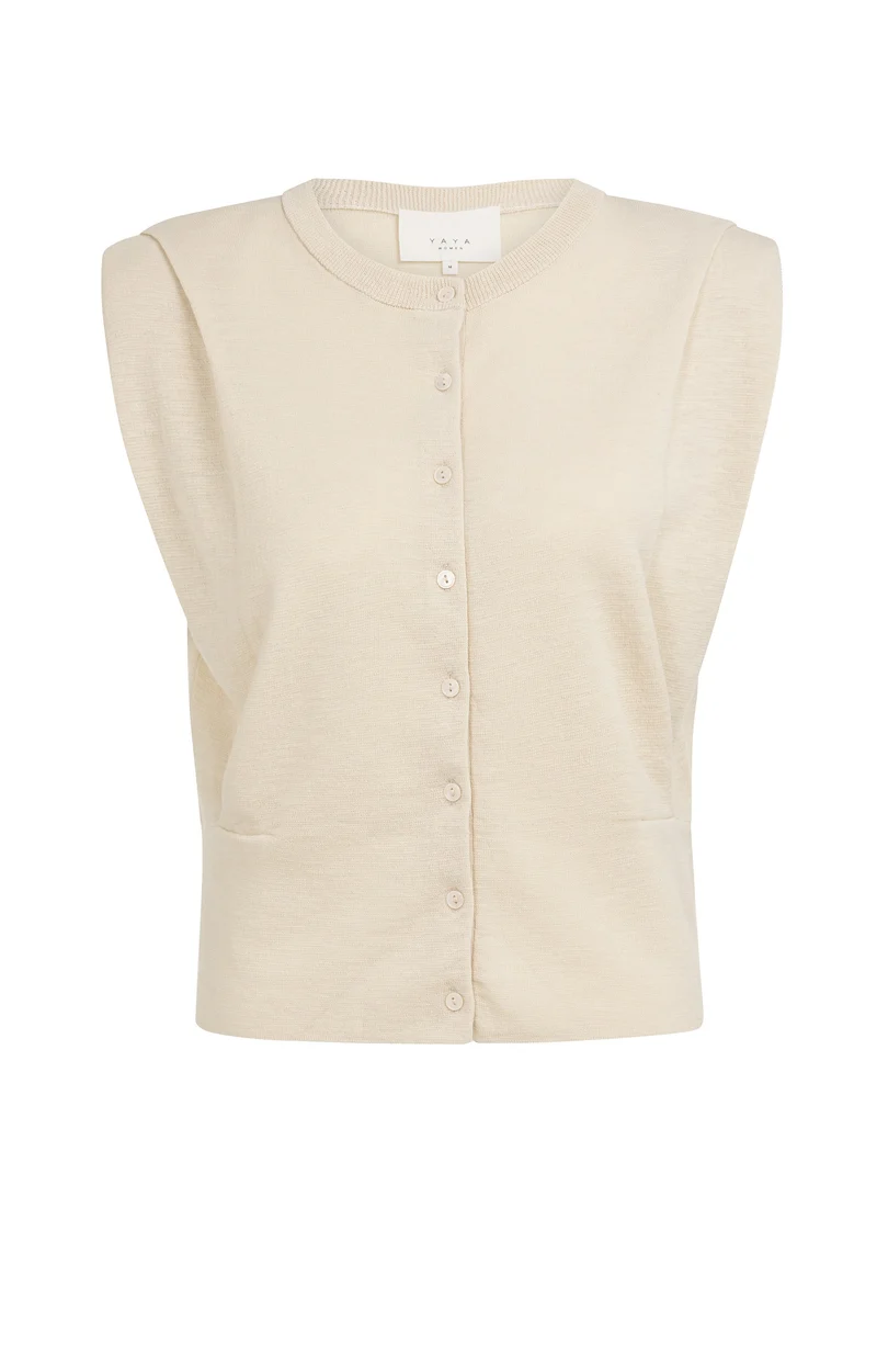 Shoulder detail cardigan with, CLOUD CREME WHITE