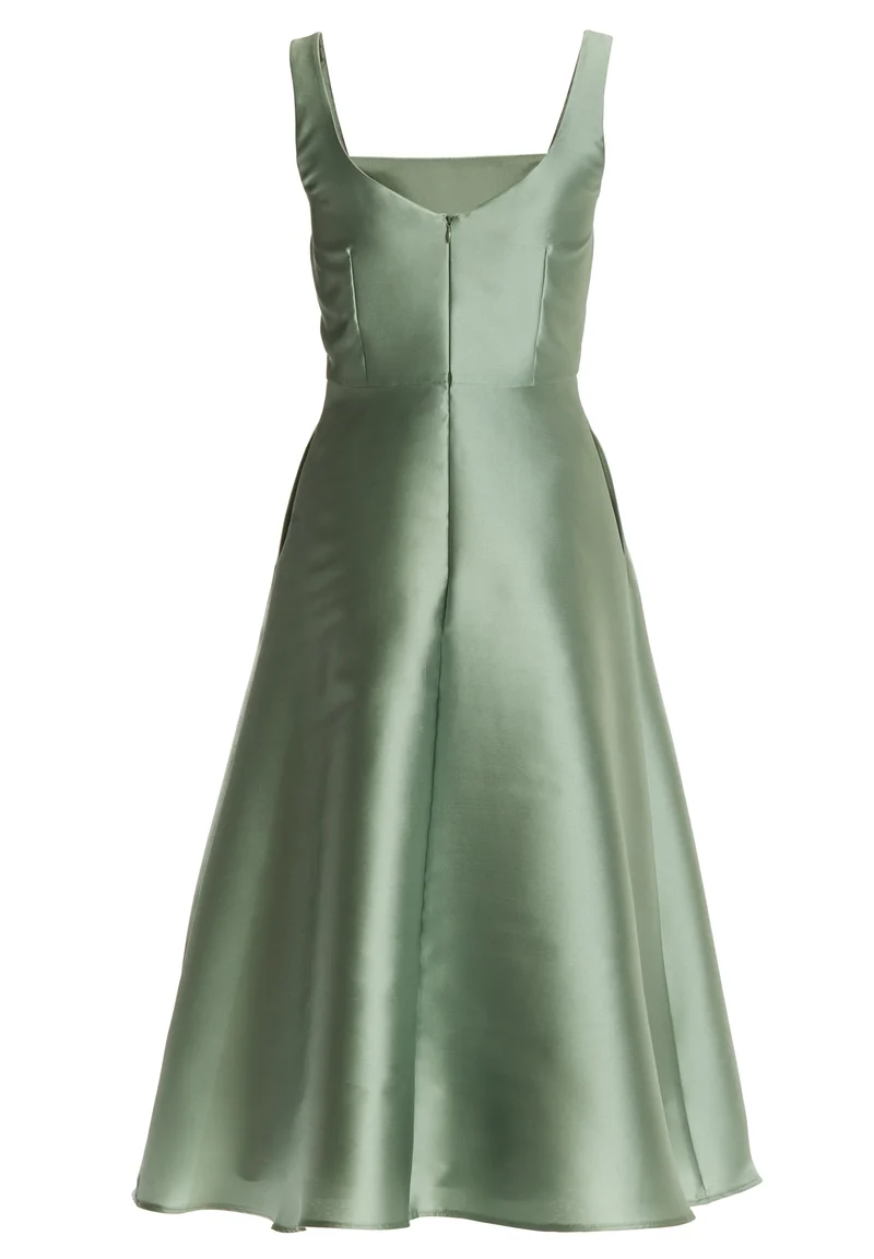 Cocktailkleid mit Karree-Ausschnitt aus Twill