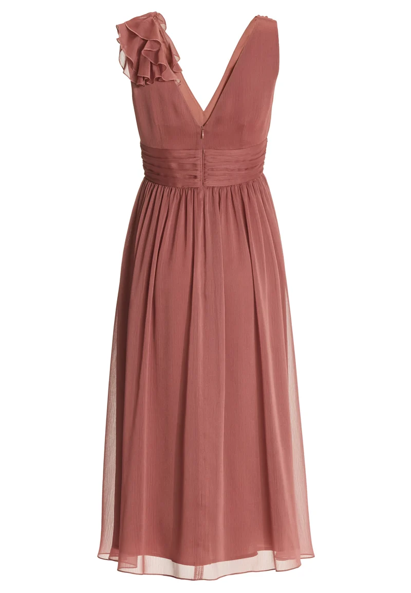 Cocktailkleid aus Crinkle Chiffon mit Volant Detail