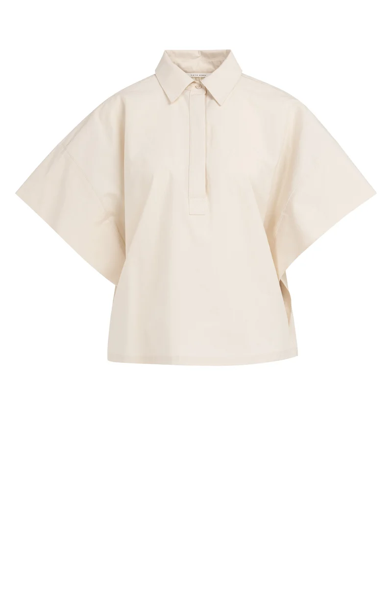 Blouse with sleeve detail, CLOUD CREME WHITE