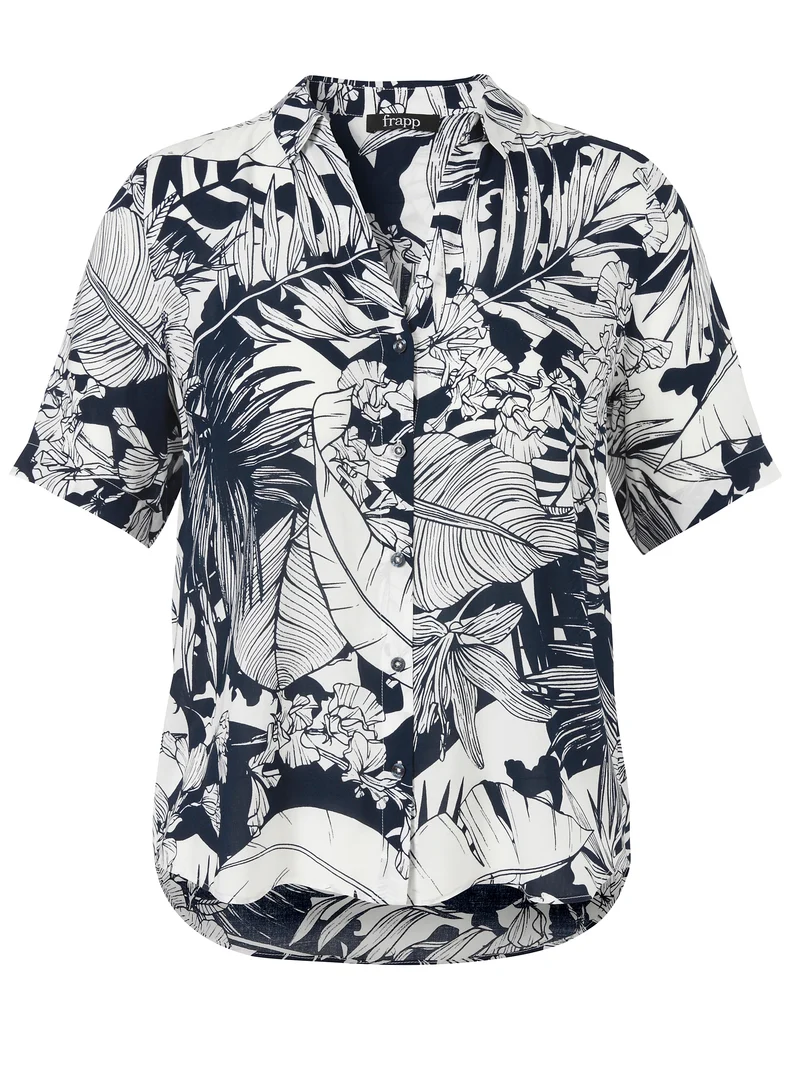 Bluse Kragen 1/2 Arm Druck