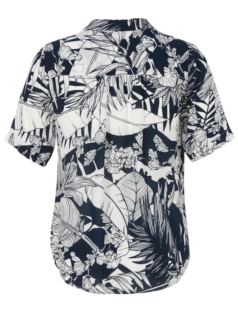 Bluse Kragen 1/2 Arm Druck