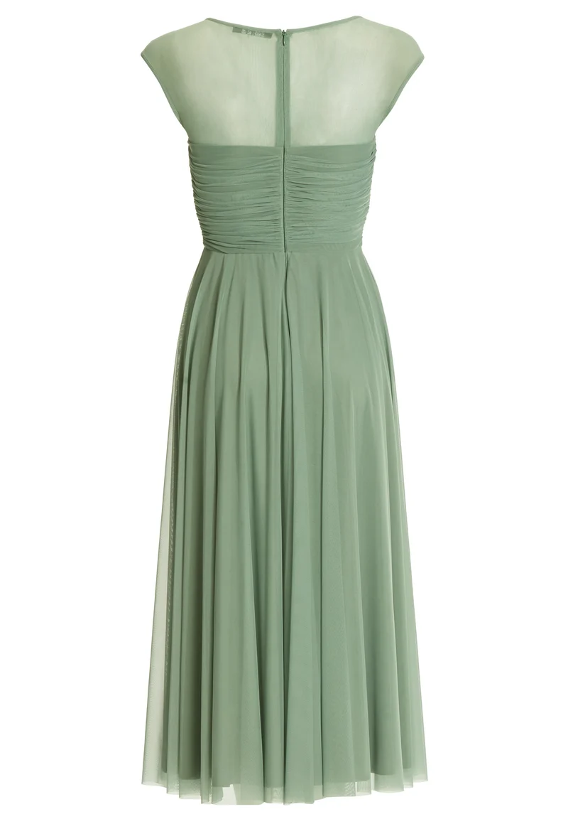 Cocktailkleid aus Mesh mit geraffter Korsage
