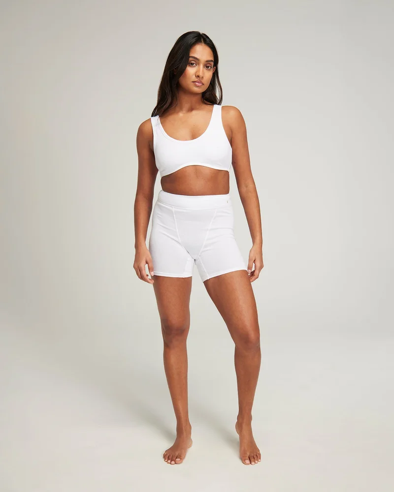 Nudea - Boyfriend-Boxershorts aus Bio-Baumwolle, Weiß