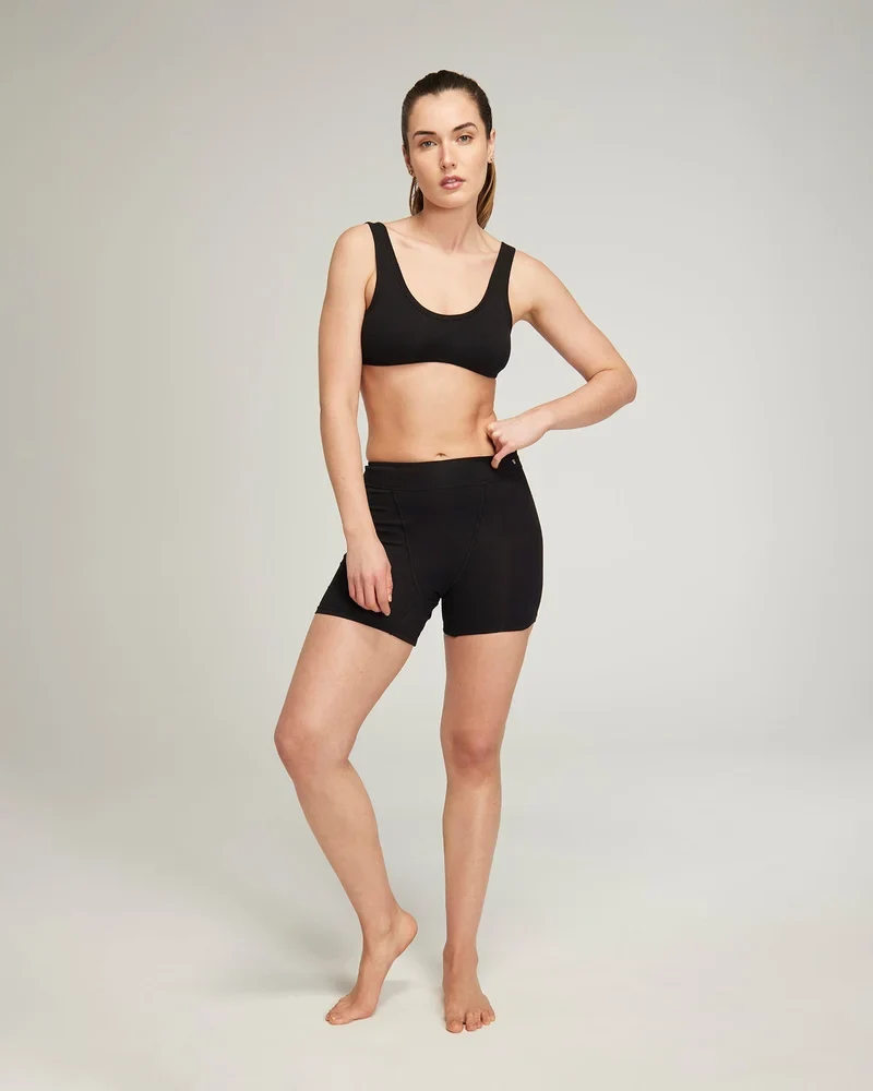 Nudea - Boyfriend-Boxershorts aus Bio-Baumwolle, Schwarz