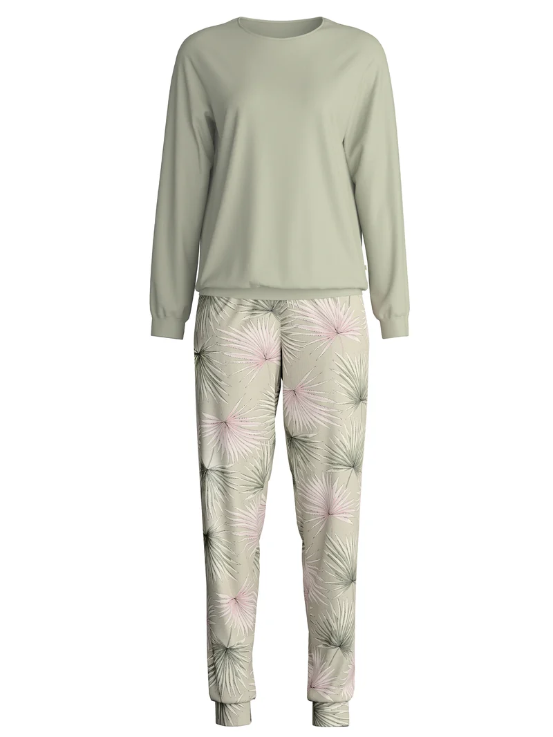 DAMEN Pyjama mit Bündchen