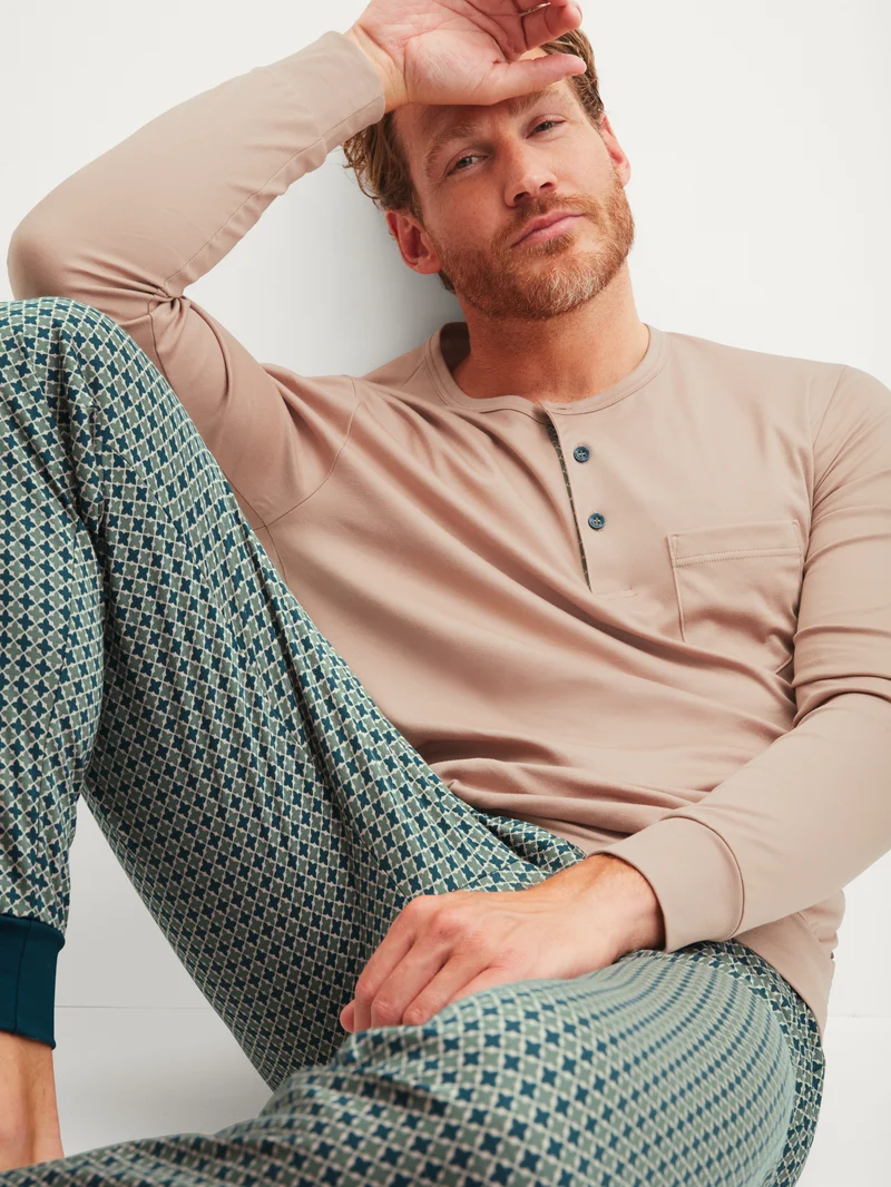 HERREN Pyjama mit Bündchen