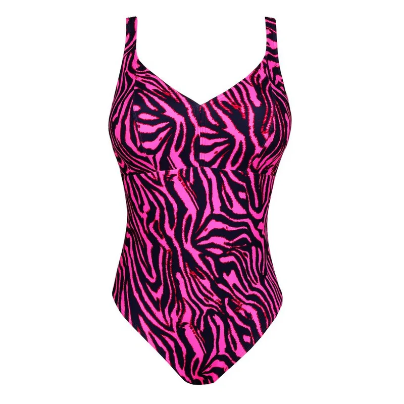 PrimaDonna Swimwear - Malabo Plunge Badeanzug kabellos Hot Pink Zebra