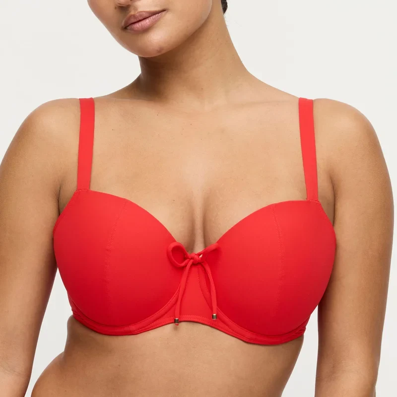 PrimaDonna Swimwear - Aswan Padded Balcony Bikini Top Fiesta Red
