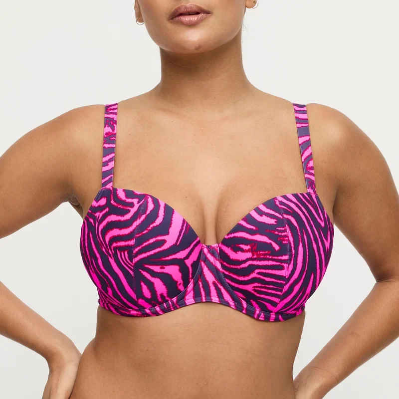 PrimaDonna Swimwear - Malabo Gepolstertes Balconette-Bikini-Oberteil, Hot Pink Zebra
