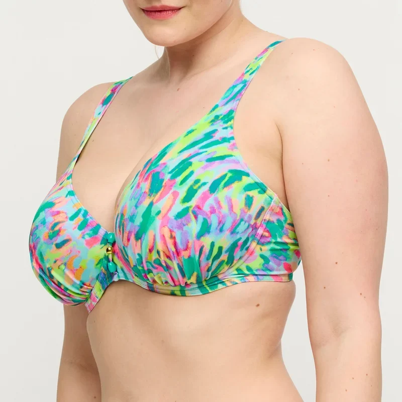 PrimaDonna Swimwear - Douala Halb gepolstertes Bikini-Oberteil mit tiefem Ausschnitt, Impressionist Sommer
