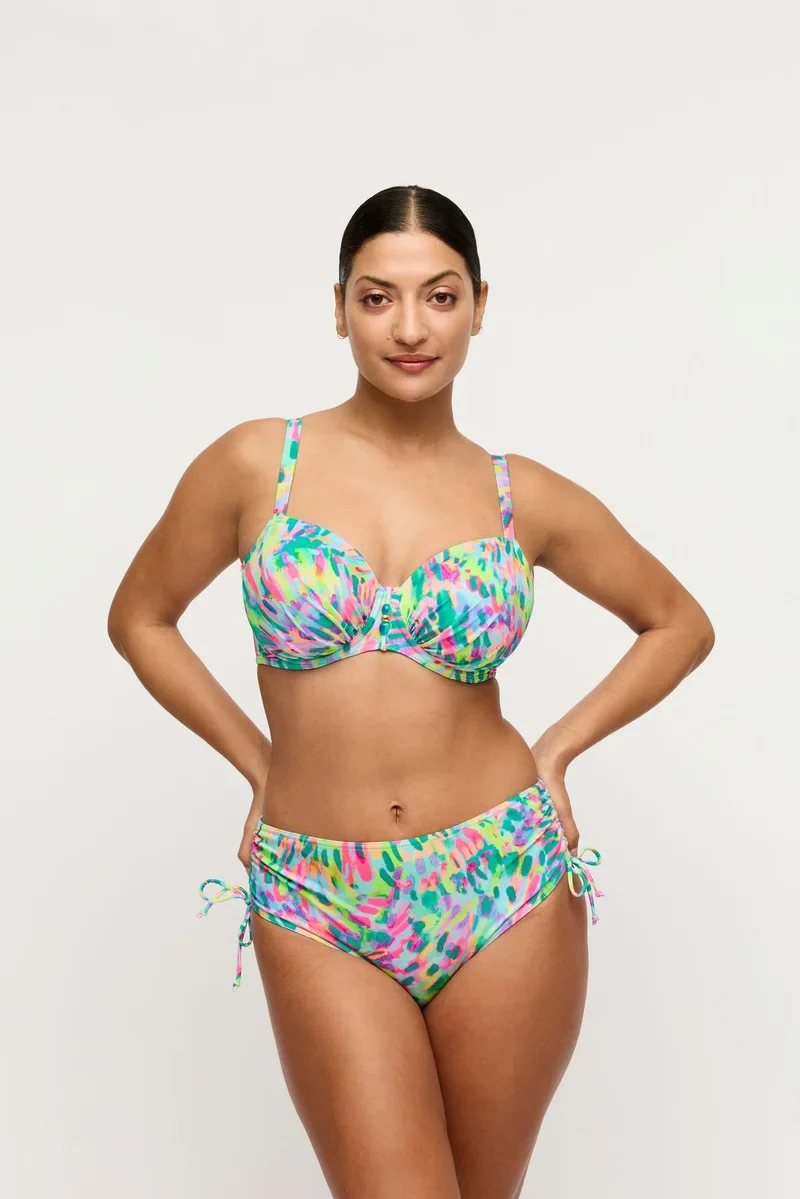 PrimaDonna Bademode - Douala Bikinihose mit durchgehendem Höschen, Seil-Design, impressionistischer Sommerstil