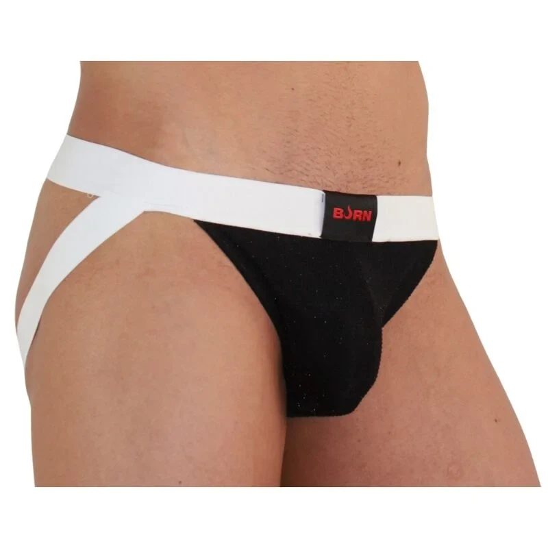 BURN - 004 JOCK GLÄNZEND SCHWARZ / WEISS