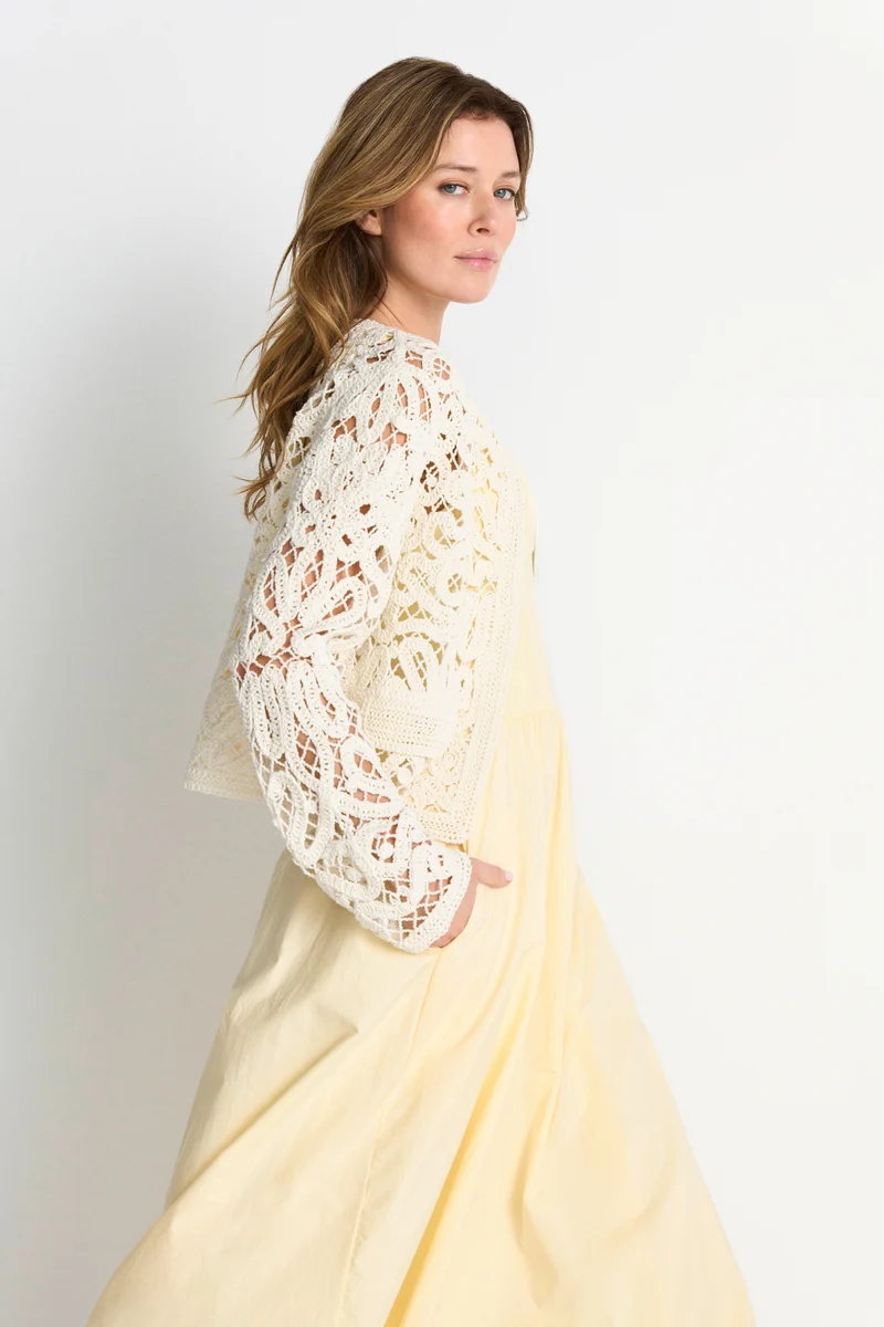 Cropped crochet jacket
