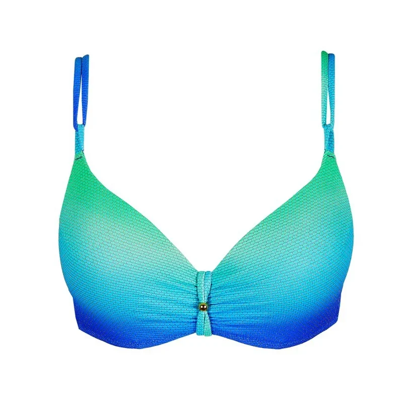 Marie Jo Swimwear - Nusa Dua Gepolstertes Bikini-Oberteil mit tiefem Ausschnitt, Meereslandschaft
